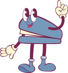 Stapler office character retro groovy mascot