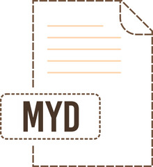 MYD File format icon dashed outline