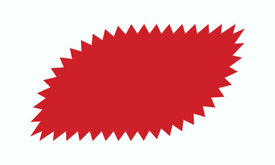 Zigzag Round Corner Rectangle Red Leaf