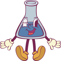 Test tube retro groovy mascot