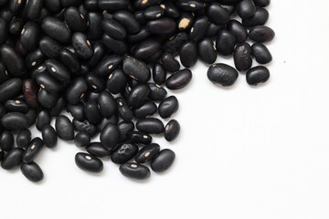 black beans on white background