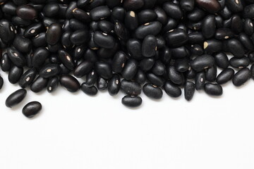 black beans on white background