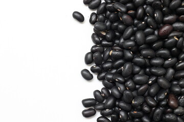 black beans on white background