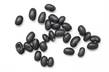 black beans isolated on white background 