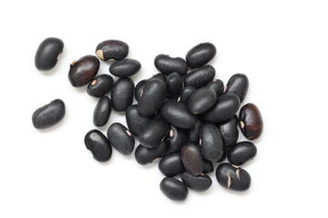 black bean seeds isolated on white background 