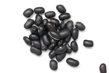 black bean seed isolated on white background 