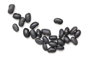 black bean seeds isolated on white background 