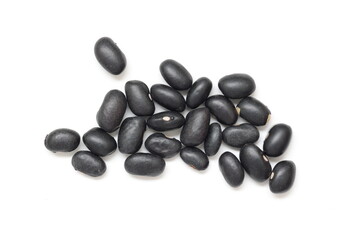 black bean seeds isolated on white background 