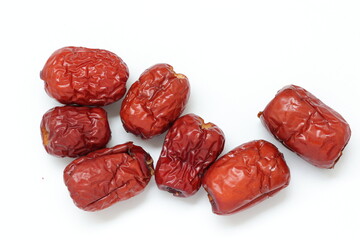Dried jujube fruit isolated on white background