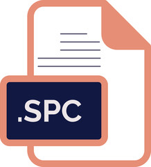 SPC File extension icon color fill rounded corners inside transparent