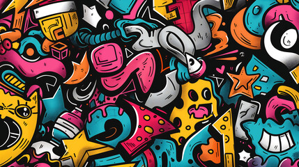 colourful UHD wallpaper.Abstract Colorful Graffiti Pattern.Generative AI	