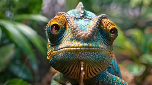 Chameleon the head Video 4K