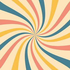 Retro summer ray background in flat style. Sunburst vector illustration on isolated background. Sunshine sign business concept.