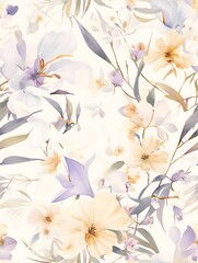 Obraz premium Floral watercolor illustration with calm and soft colors