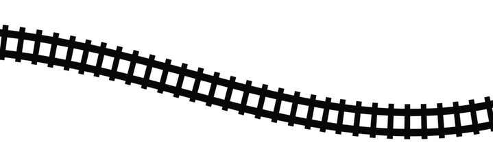 Railway train track vector route. Rail pattern round circular curve railroad path icon . Vector Illustration.