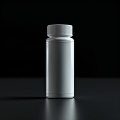 White Plastic Bottle Mockup on Black Background