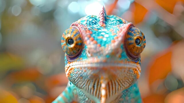 Chameleon the head Video 4K