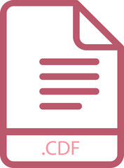 Fototapeta premium CDF File minimal icon with symbol