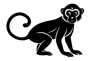 
Monkey silhouette, Monkey icon vector illustration
