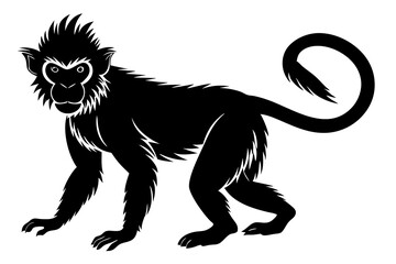 
Monkey silhouette, Monkey icon vector illustration
