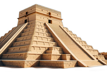 babylonian ziggurat isolated white background high resolution high details vibrant