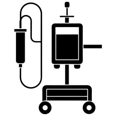 Vector silhouette  of Anesthetic machine white  background