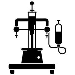 Vector silhouette  of Anesthetic machine white  background