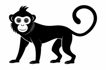 Fototapeta premium Monkey silhouette, Monkey icon vector illustration 