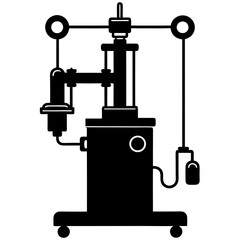 Vector silhouette  of Anesthetic machine white  background