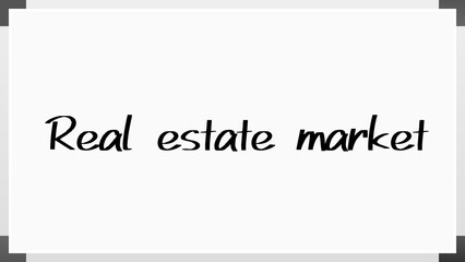 Real estate market のホワイトボード風イラスト