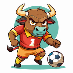 Obraz premium bull angry bull maskot cartoon illustration