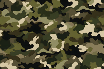 Fototapeta premium Camouflage seamless pattern, military fabric background texture