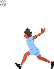 VolleyBall Player Man Jump Smash Sports Set Vector