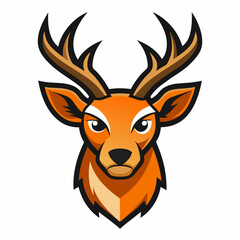 Deer mascot head  vector illustration on  white background