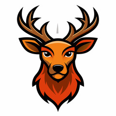 Fototapeta premium Deer mascot head vector illustration on white background