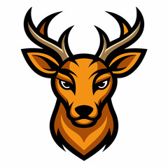 Naklejka premium Deer mascot head vector illustration on white background