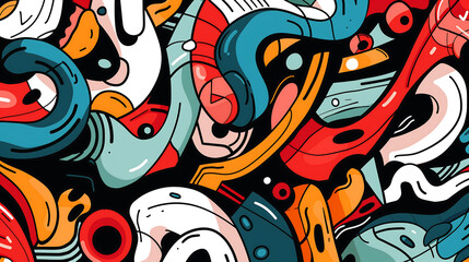  colourful UHD wallpaper.Abstract Colorful Graffiti Pattern.Generative AI	