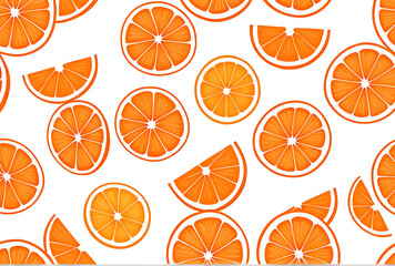 orange slices seamless pattern white white high resolution high details vibrant