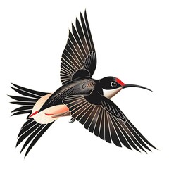 Swallow Art Deco animal fashion cartoon isolated whitebackground 16:9