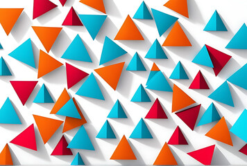 minimalist abstract geometric shapes triangles isolated white background high resolution high details vibrant