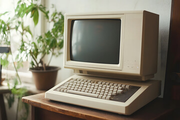 Old vintage monitor screen