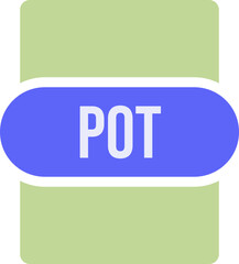 POT File extension icon rounded and color fill