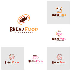 Set of Bread tech logo vector template, Creative tech bread logo design concepts