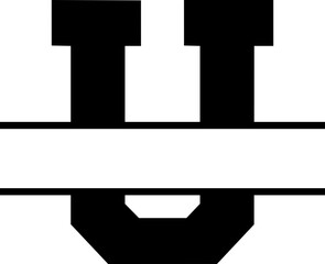 U Sport Monogram Name Split Letter Font