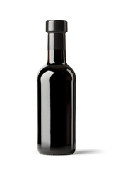 Small bottle with balsamic vinegar isolated on the white background