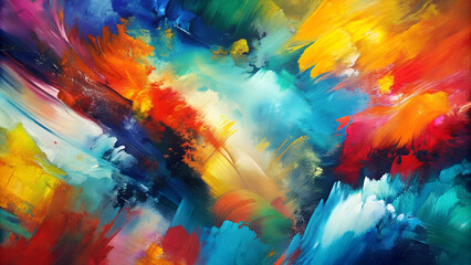 Vibrant Abstract Color Splash Painting with Copy Space

