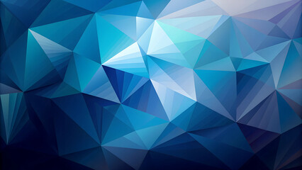 Fototapeta premium Abstract Polygonal Background in Blue Tones with Copy Space