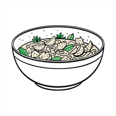 Spicy Thai Salad .Sweetgreen cartoon art vector