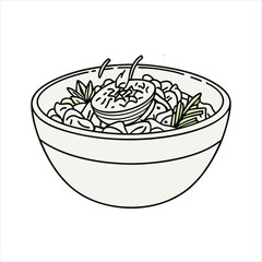 Spicy Thai Salad .Sweetgreen cartoon art vector