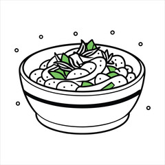 Spicy Thai Salad .Sweetgreen cartoon art vector